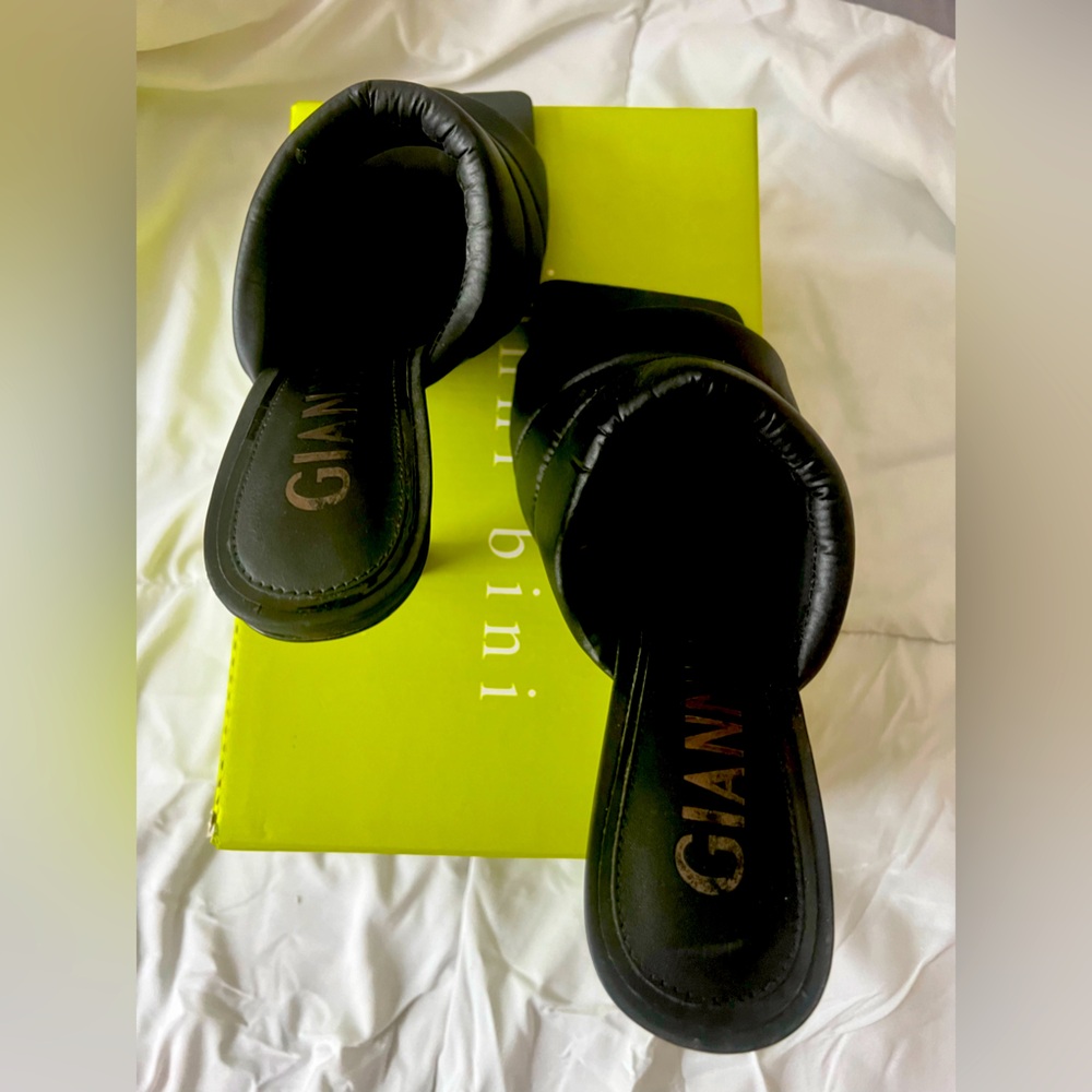 Black Open Toe Mules